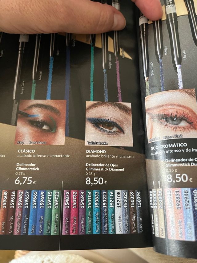 Delineador Avon Glimmerstick Diamond Azul/Verde