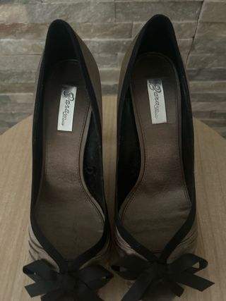 Zapatos de tacón fiesta marrones talla 39