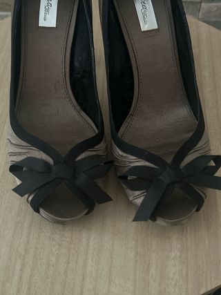 Zapatos de tacón fiesta marrones talla 39