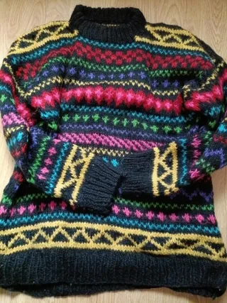 Jersey mujer negro y multicolor