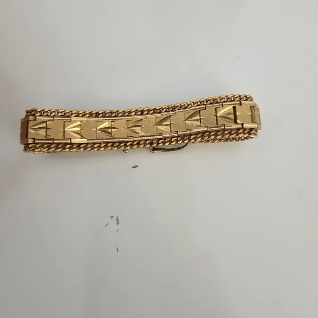 Pulsera baño oro grabada