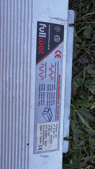 Inversor Fullwat PDA600-12N 600W DC/AC
