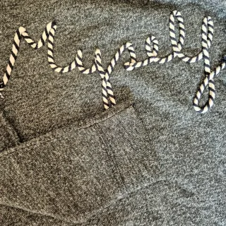 Sudadera Bershka Myself jaspeada gris