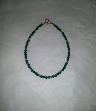 Coppia braccialetti pietre verdi fatti a mano