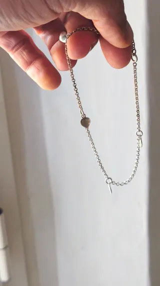 Cavigliera con 4 cuori in argento