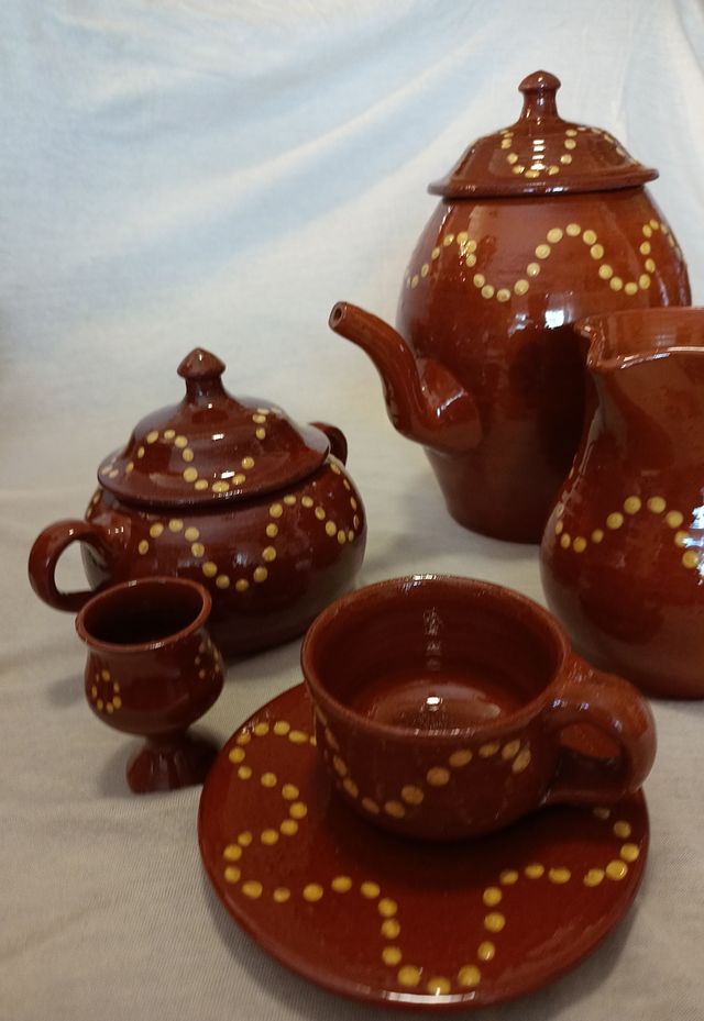 Juego de café de cerámica artesana de Bandaliés