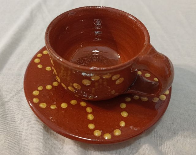 Juego de café de cerámica artesana de Bandaliés