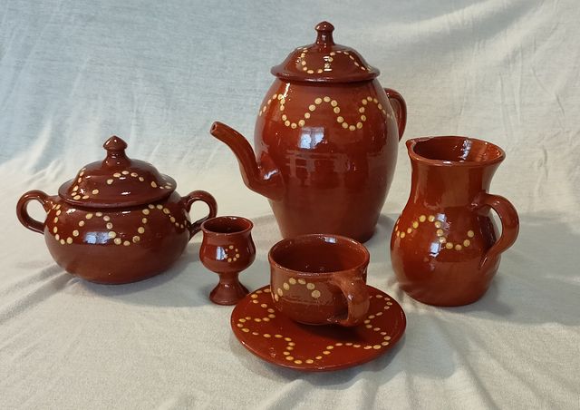 Juego de café de cerámica artesana de Bandaliés