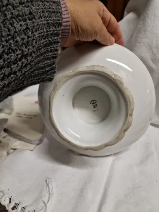 Alzatina porcellana bianca oro Richard Ginori