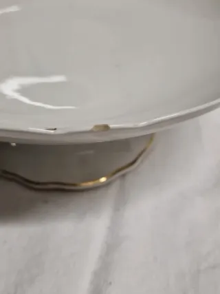 Alzatina porcellana bianca oro Richard Ginori