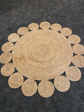 Tappeto rotondo in juta stile vintage