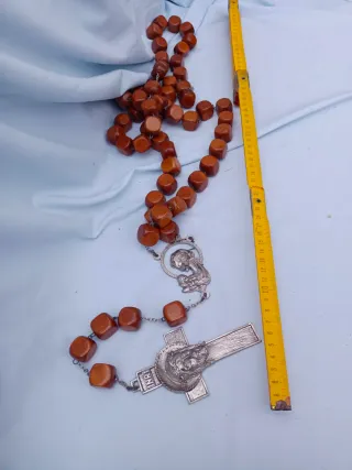 Rosario gigante vintage madera