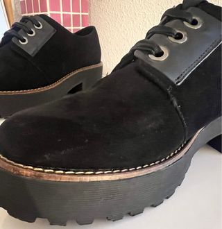 Mocasines Stradivarius antelina negro