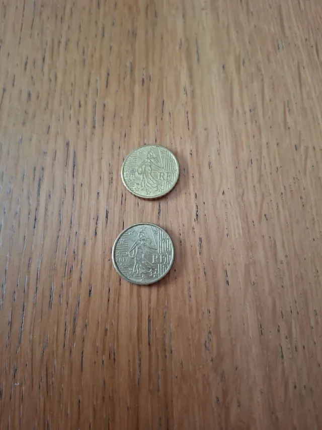 2 Monedas 20 Céntimos Euro 2015 y 2017