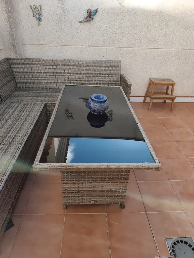 Conjunto de muebles de terraza ratán