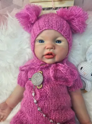 Muñeca Reborn Silicona Platino 45cm