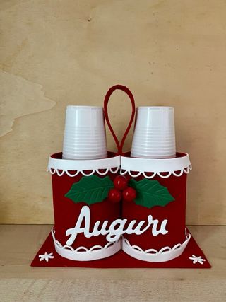 Set Natale Porta Bicchieri e Tovaglioli