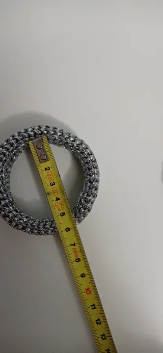 Pulsera crochet plateada y anillo