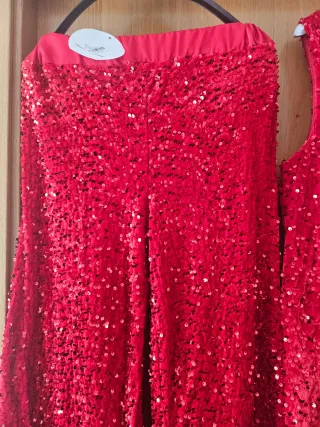 Traje lentejuelas rojo