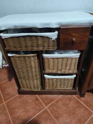 Mueble auxiliar con cestas y cajón