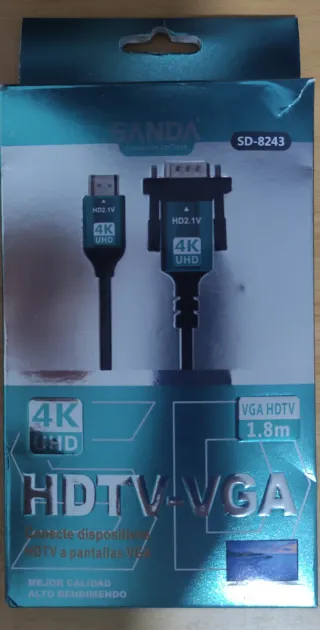 Adaptador SANDA HDTV VGA a HDMI 4K 1.8m