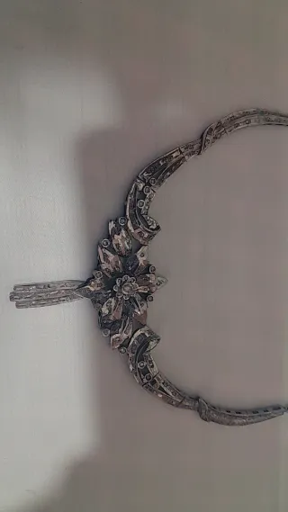 Collar antiguo plata y rosas de diamantes