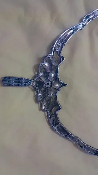 Collar antiguo plata y rosas de diamantes