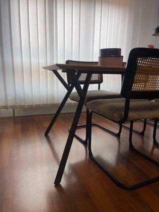 Mesa de salón 180 cm madera y metal