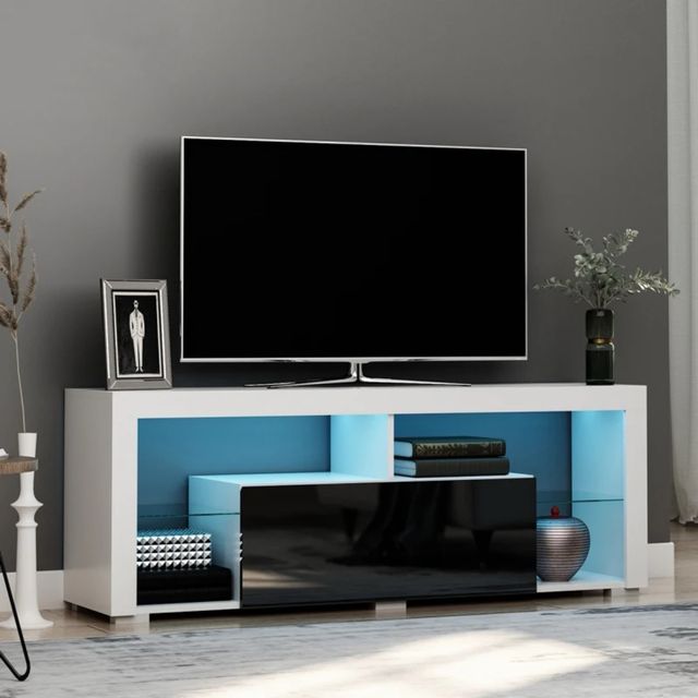 Mueble TV 55' Blanco y Negro