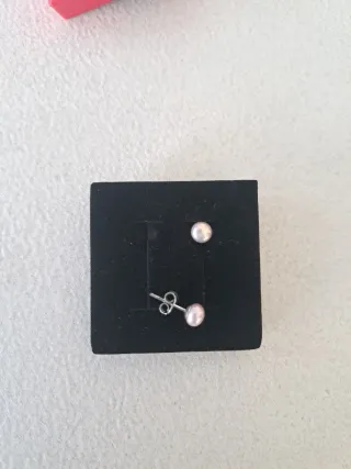 Pendientes perla rosa Plata de Ley Time Road