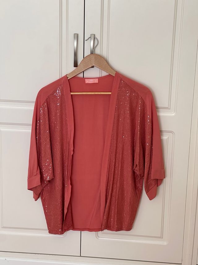 Chaqueta lentejuelas rosa