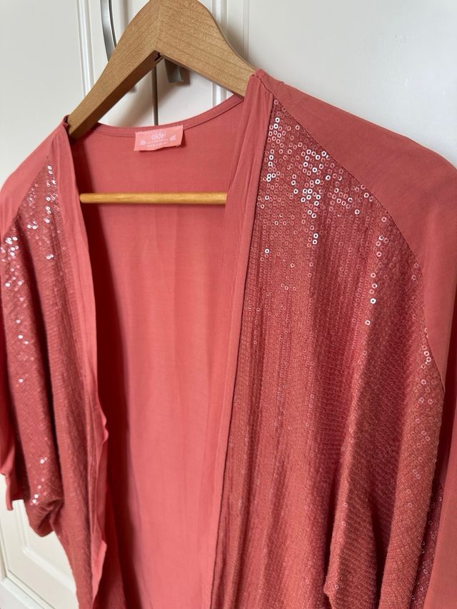 Chaqueta lentejuelas rosa