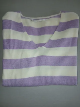 Jersey ONLY rayas lila y blanco Talla S