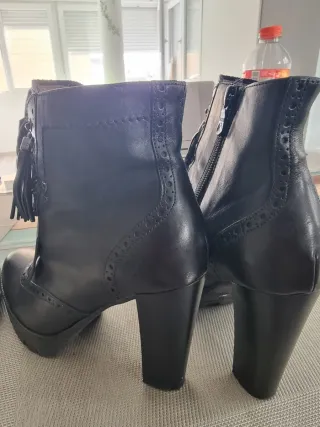 Botines Italiano negros tacón alto