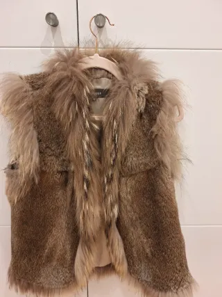 Chaleco de pelo de conejo