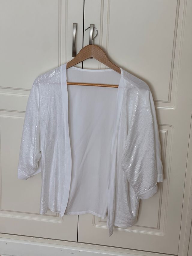 Chaqueta Lentejuelas Blanca