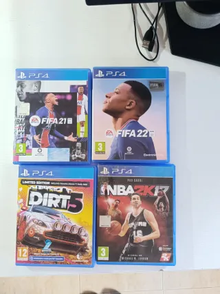 Lote 4 Juegos PS4: FIFA 21, FIFA 22, Dirt 5, NBA 2