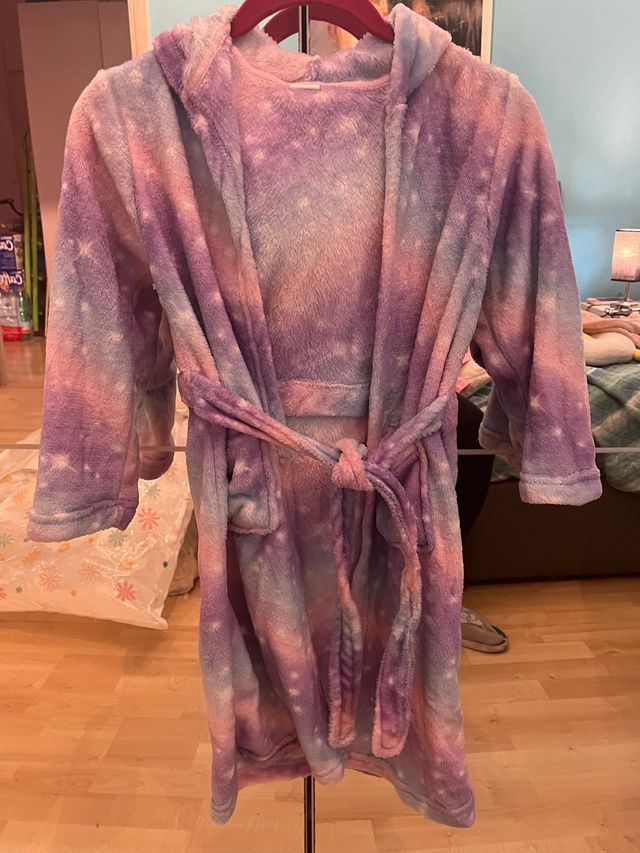 Vestaglia bambina tie-dye con stelle