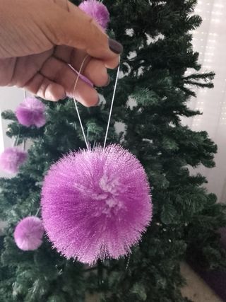 Decorazioni Natalizie Pon Pon Rosa