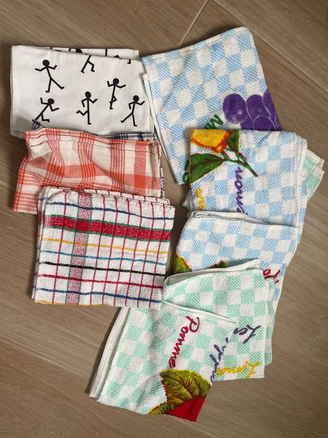 Paños de cocina con diseño a cuadros