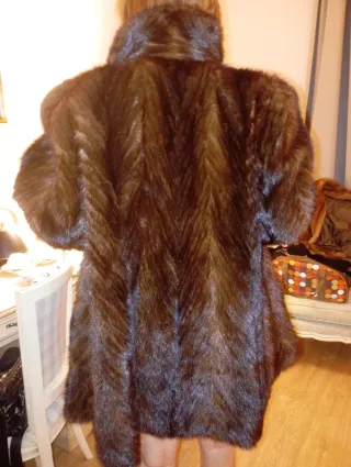 Chaquetón visón imitación marrón