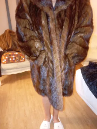 Chaquetón visón imitación marrón