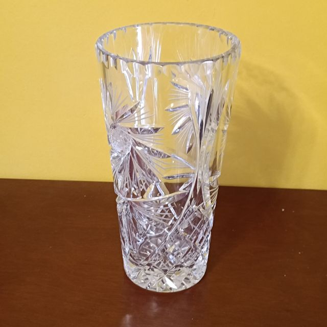 Jarrón Cristal Tallado Vintage