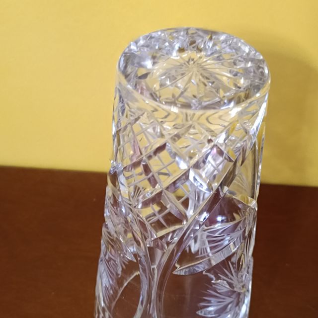 Jarrón Cristal Tallado Vintage