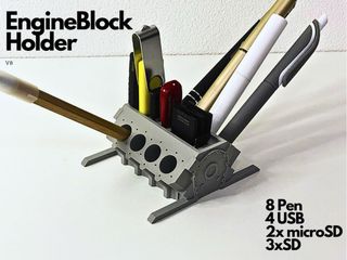 Portalápices Bloque Motor V8