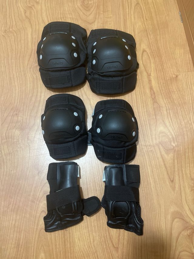 Patines Oxelo Talla 37 Blancos y Protecciones