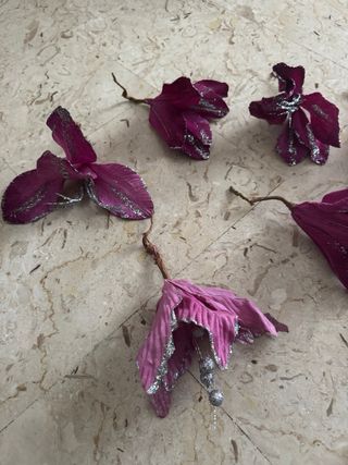 Set 8 Fiori Artificiali Rosa e Viola