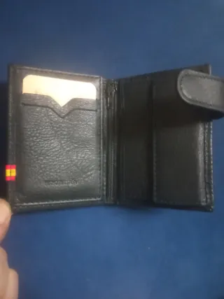 Cartera Monedero Guardia Civil Cuero Piel Negro