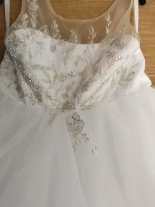 Vestido niña blanco talla 10 + cancan