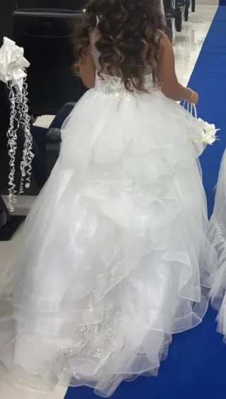 Vestido niña blanco talla 10 + cancan